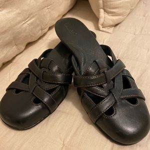 Born Black Leather Mules